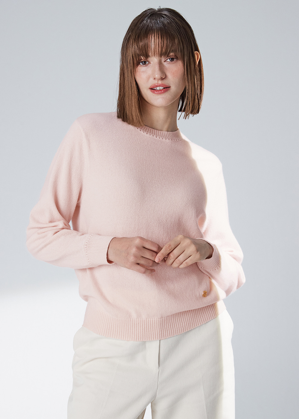 Round curved sleeve pullover(soft lilac)  20%