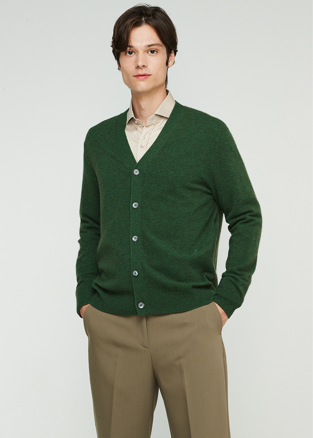 A LOGO smart fit cardigan (grass green)  20%