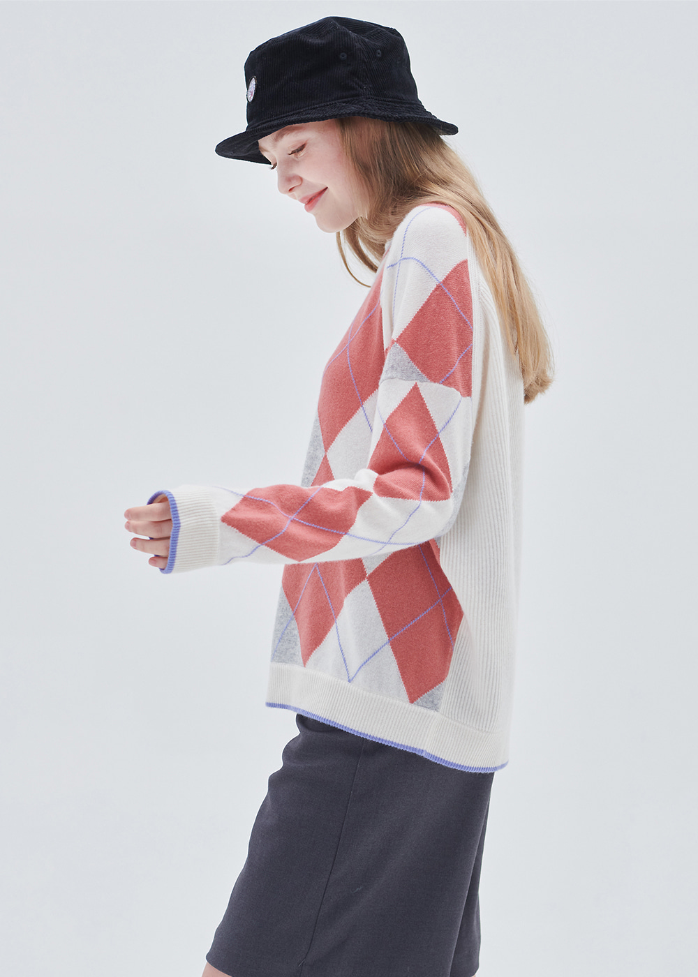 Checkered pullover(ivory)